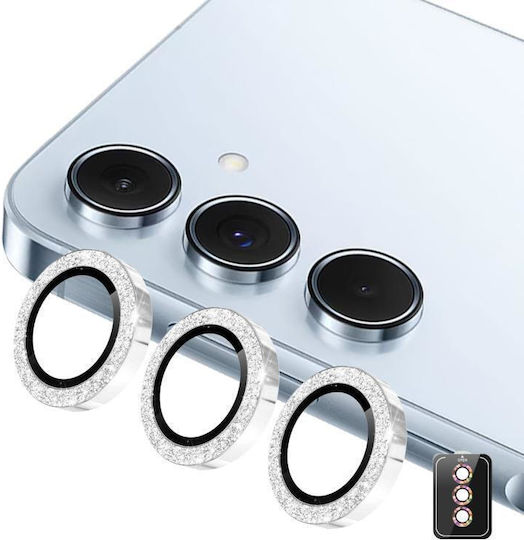 Samsung Galaxy A37 A57 Enkay Hat-prince 9h Rear Camera Lens Glitter Aluminium Alloy Tempered Glass Film Silver