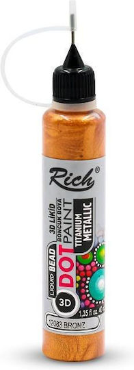Rich 40ml 3d Dot Paint Metallic Bronze
