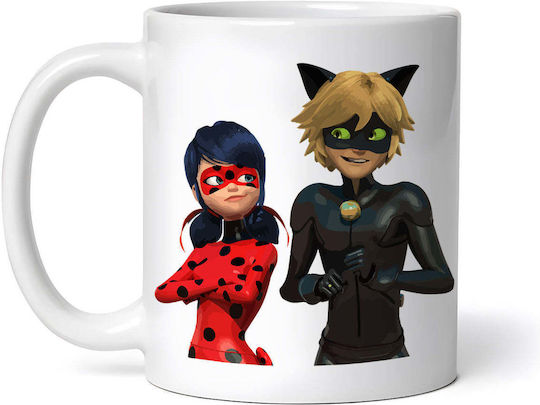 Miraculous Ladybug And Cat Noir Cană Ceramică Albă 330ml
