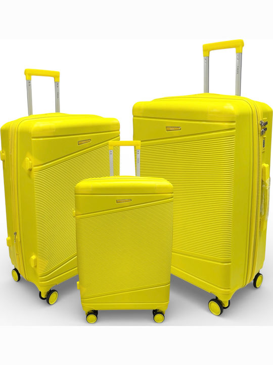 Olia Home Hard Yellow Travel Suitcases with 4 W...