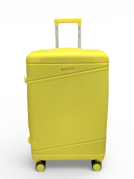 Olia Home Large Yellow Suitcase With 4 Wheels H...