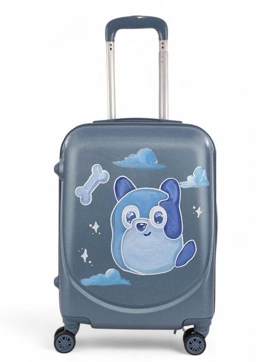Playful Bags Παιδική Βαλίτσα Ταξιδίου Καμπίνας Σκληρή Γαλάζια με 4 Ρόδες Ύψους 55εκ.