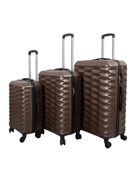 Koffer Hart Braun mit 4 Räder Set 3 Stück