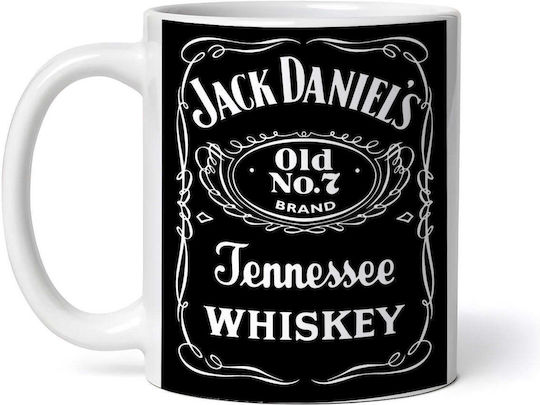 Jack Daniel's Old No7 Brand Tennessee Whiskey Ceramic Mug White 330ml (Personalized)