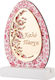 Wooden Egg Base Happy Easter K1035 11.5cm Blue