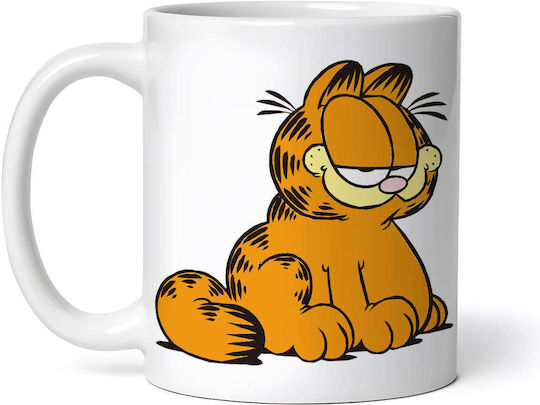 Garfield With Mnoros Cană Ceramică Albă 330ml
