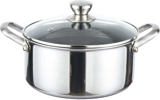 Cheffinger Oală 28cm 8l Antiaderentă Cu Capac Tip Fagure Argintie