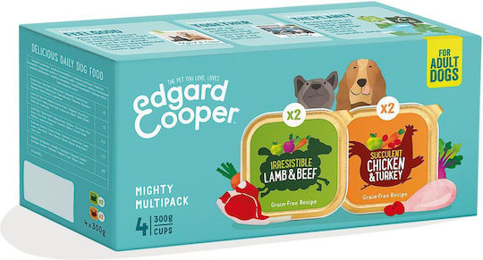 Edgard Cooper Υγρή Τροφή Σκύλων με Κοτόπουλο και Αρνί 4x300gr