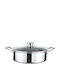 Cheffinger 32cm Honeycomb Coated Frying Pan Lid Stainless Steel Handles Silver
