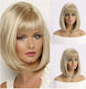 Aph Περούκα Ξανθό Καρέ Αφέλειες Wig-435b