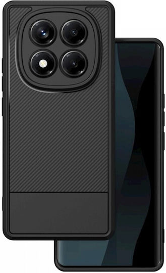 Carbon Simple Umschlag Rückseite Silikon Schwarz (Redmi 14C / Poco C75Realme C75 4G)