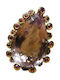 Artistic Silver Ring Natural Amethyst Garnets Size 15