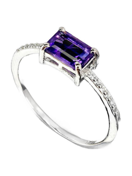 Natural Amethyst Ring Delicate 925 Size 15