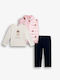 Kinder-Set mit Leggings & Jacke Winter 3Stück Rosa
