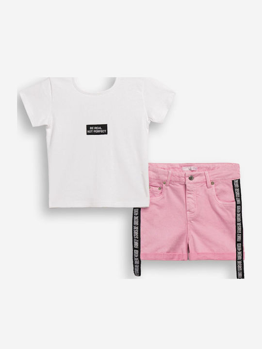 Funky Kinderbekleidungssets mit Shorts Weiß 2 Stück