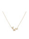 Necklace with design Butterfly from Gold 14K with Zircon