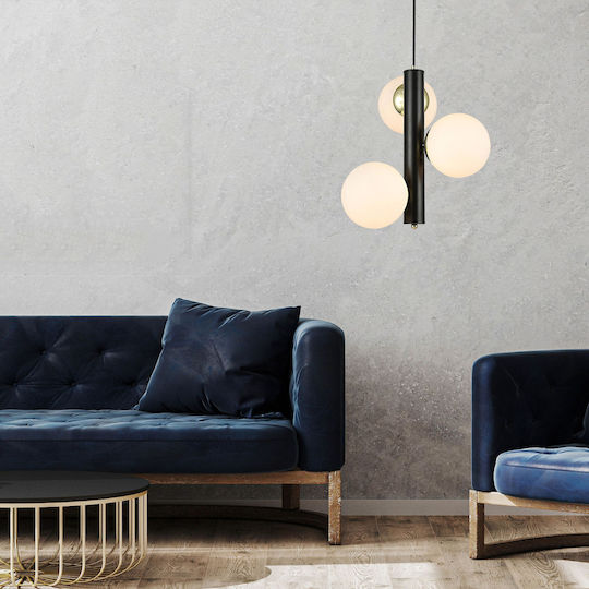 Agora Lighting Verstellbare Deckenleuchte Schwarz mit Lampenbirnensockel E14 37cm