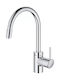 Grohe Μπαταρία Κουζίνας Πάγκου με Αποσπώμενο Ντουζ Ασημί