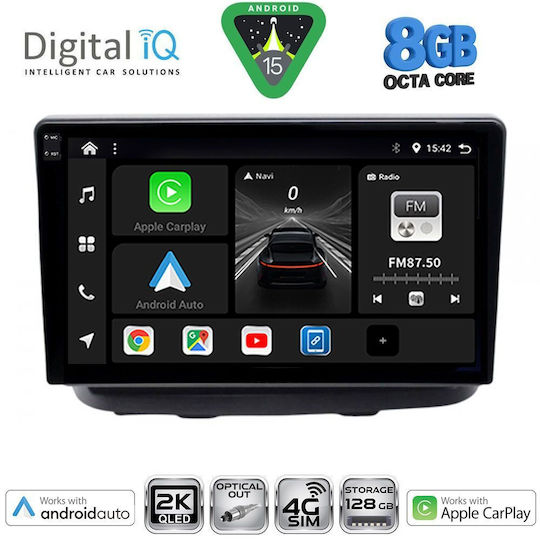 Digital IQ Ηχοσύστημα Αυτοκινήτου για Fiat Doblo 2002-2009 (Bluetooth/USB/WiFi/GPS/Apple-Carplay/Android-Auto) με Οθόνη Αφής 10"