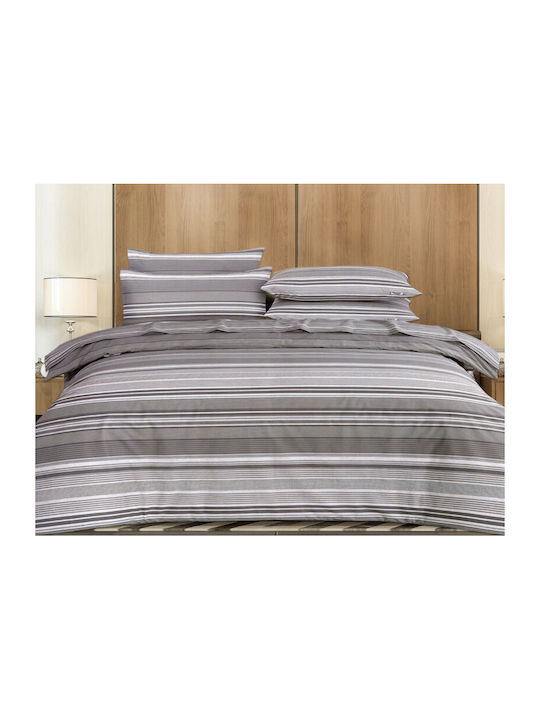Sheet Sets King Size with Elastic 180x200+30cm. Reactive Grey 4pcs