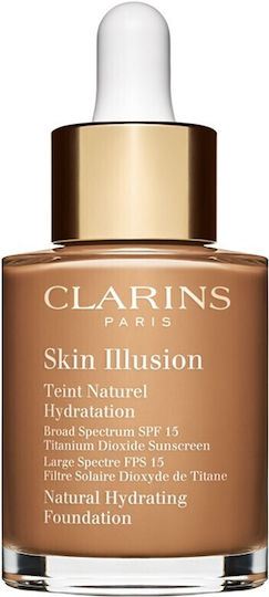 Clarins Skin Illusion Hydrating Лилаво/бяло SPF15 115 Cognac 30мл