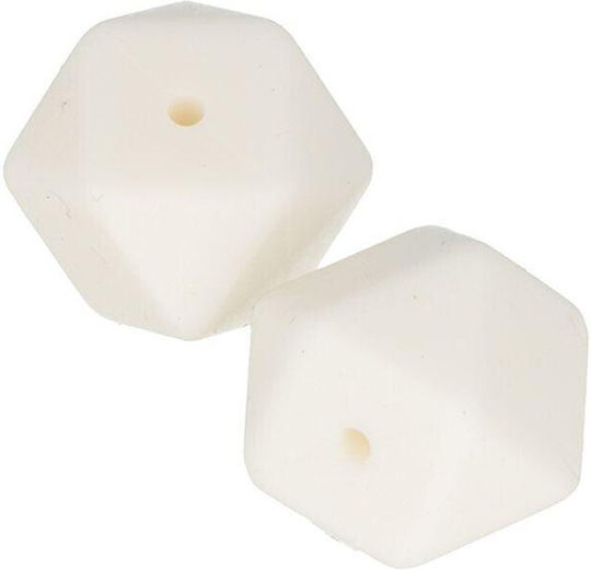 Mărgele De Silicon Artemio 17mm Hexagonale Albe 2 Buc