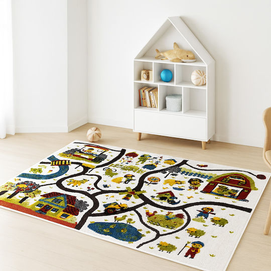 Saray Home 3d Farm Adventure Детско килимче Бял 200x250см