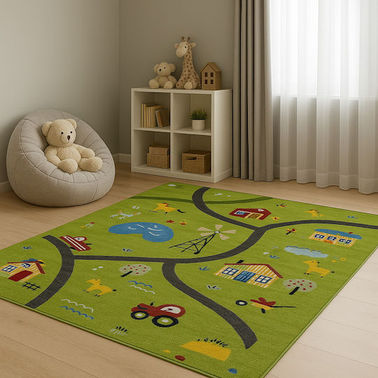 Saray Home 3d Farm Adventure Παιδικό Χαλί Πράσινο 200x250cm