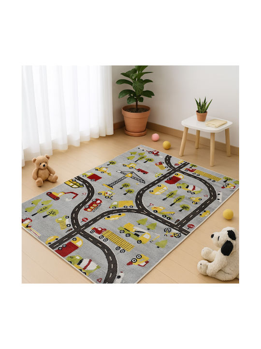 Saray Home 3d City Adventure Παιδικό Χαλί Γκρι 200x250cm