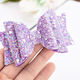 Beautiful Lilac Glitter Hair Bow Thumblina