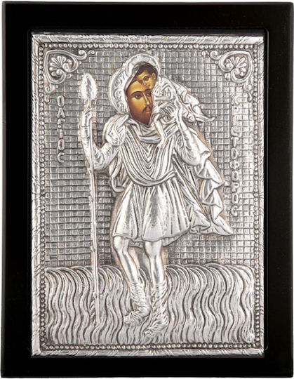 St Christopher 19x24 Made Of Noble Metals Specially Treated Remains Unchanged Over Time