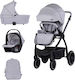 Chipolino Prestige Reglabil 3 în 1 Cărucior pentru copii Potrivit pentru Nou-născut Platină 9.35kg