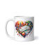 Marry Christmas Heart Medea Ornament de masă de Crăciun Cană Alb