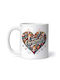 Marry Christmas Heart Julieta Ornament de masă de Crăciun Cană Alb