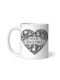 Marry Christmas Heart Lidia Ornament de masă de Crăciun Cană Alb