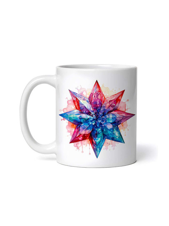 New Year's Eve Invitation Rainbow Flower Ornament de masă de Crăciun Cană Alb