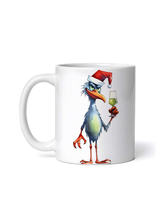 Peeps Bird Ornament de masă de Crăciun Cană Alb