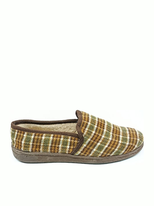 Heel Enclosed Men's Slipper Brown