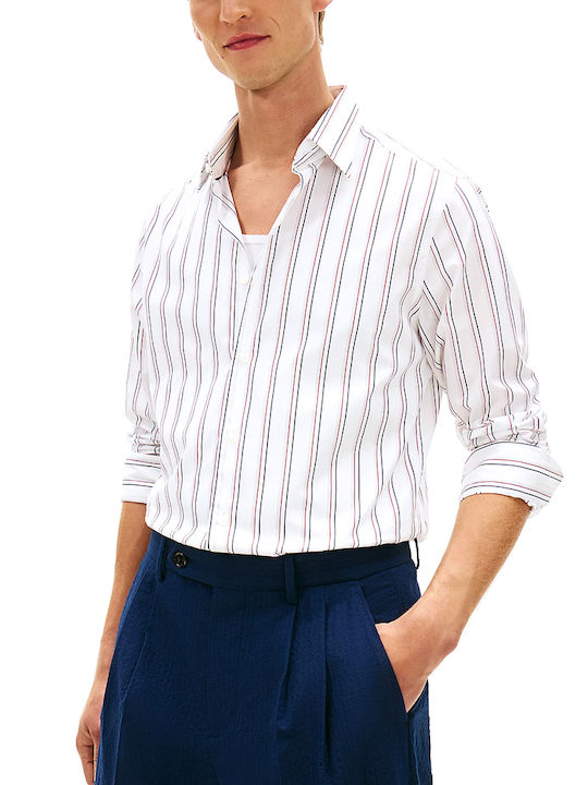 Tommy Hilfiger Памучно Риза Red-White-Blue