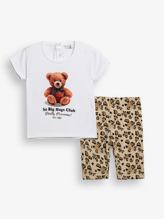 Funky Kids Set with White Leggings 2 Pieces