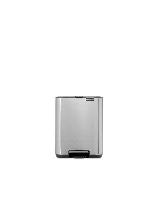 Brabantia Κάδος Απορριμμάτων από Ανοξείδωτο Ατσάλι με Πεντάλ Γκρι 7lt
