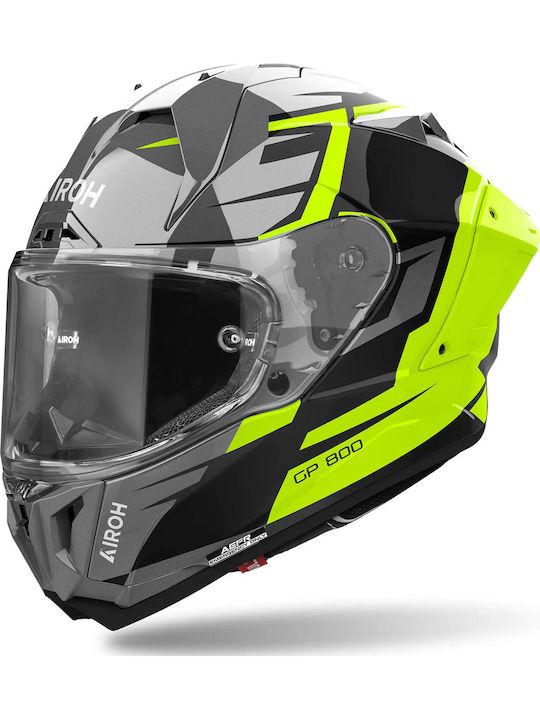 Airoh GP 800 Master Yellow Gloss Κράνος Μηχανής Full Face ECE 22.06 με Pinlock