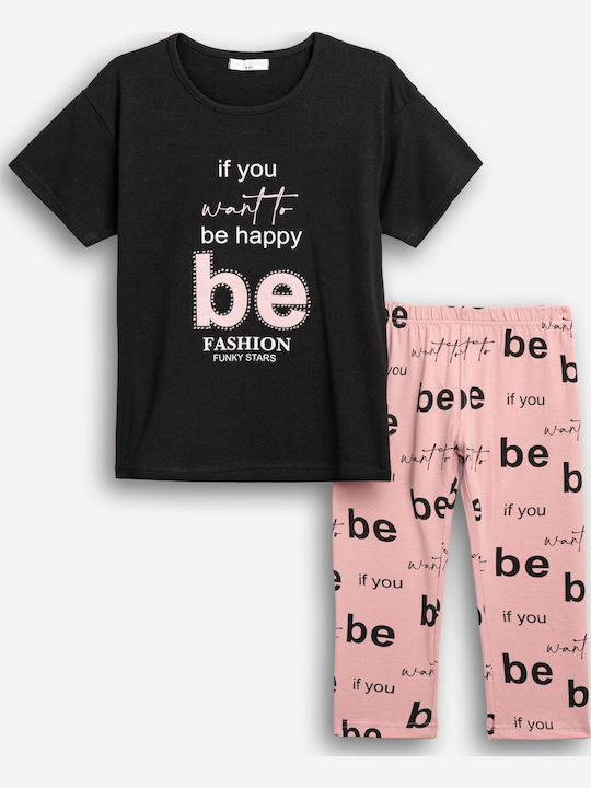 Funky Kids' Set with Leggings Summer 2pcs Black