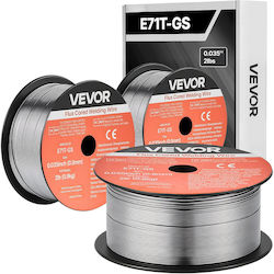 Mig Flux Core Welding Wire Vevor E71t-gs 0.9mm 0.9kg Gas No Gas Mild Steel Welding Low Spatter Arc Welding All Positions Self-Shielded Outdoor Use Pack 3 Rolls