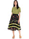 Pleated Midi Skirt Black