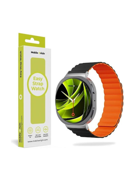 Mobile Origin Easy Strap Magnetic Galaxy Watch 8 Black Orange Mo-mgw8-blk-org