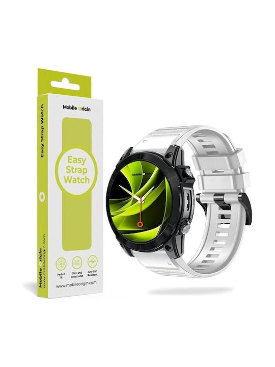 Mobile Origin Easy Strap Silicone Watch 20mm White Mo-ess-20-wht