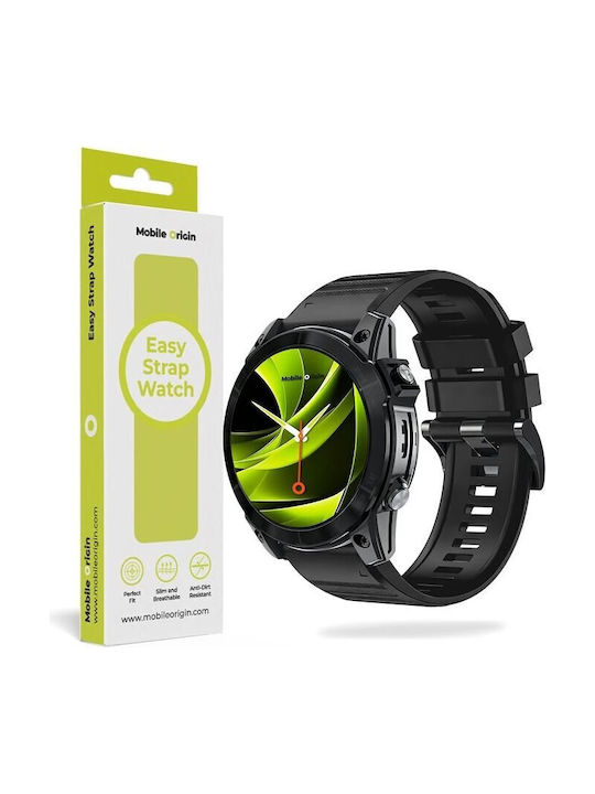 Mobile Origin Easy Strap Силиконова Каишка За Часовник 22mm Черна Mo-ess-22-blk Mobile Origin Easy Strap Силиконова Каишка За Часовник 22mm Черна Mo-ess-22-blk