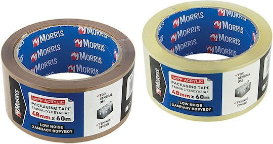 Morris Ταινία Συσκευασίας Αθόρυβη 48mm x 60m Διάφανη
