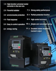 Ρυθμιστής Στροφών VFD 5.5kW Τριφασικός σε Τριφασικό 380V - Inverter Μετατροπέας Συχνότητας Ρυθμιστής Στροφών VFD 5.5kW Τριφασικός σε Τριφασικό 380V - Inverter Μετατροπέας Συχνότητας